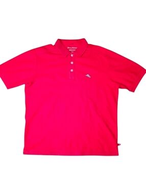 Tommy Bahama Medium Red Supima Cotton Polo Island Zone Shirt Quiet Luxury